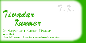 tivadar kummer business card